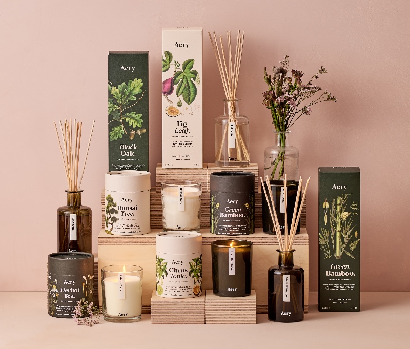 Aery candele profumate naturali e diffusori vegani